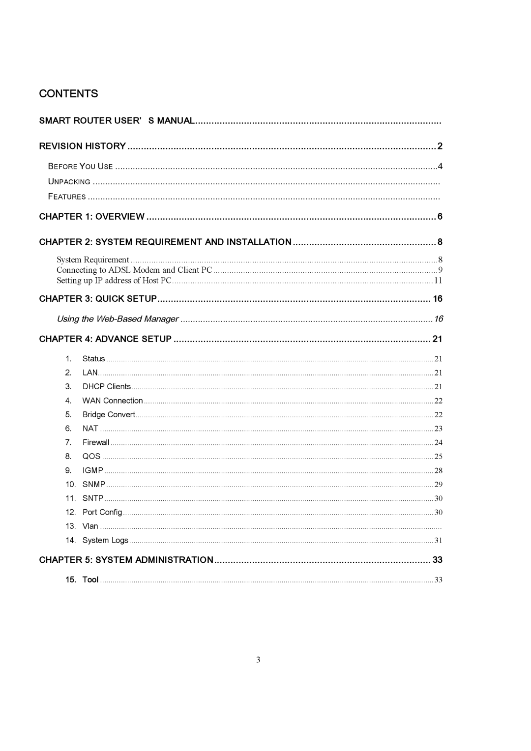 Accton Technology EC3805 manual Contents 