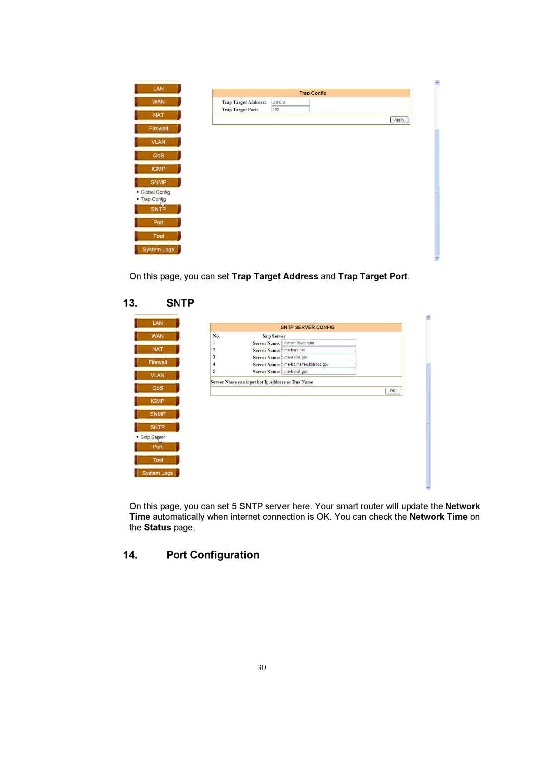 Accton Technology EC3805 manual Sntp, Port Configuration 