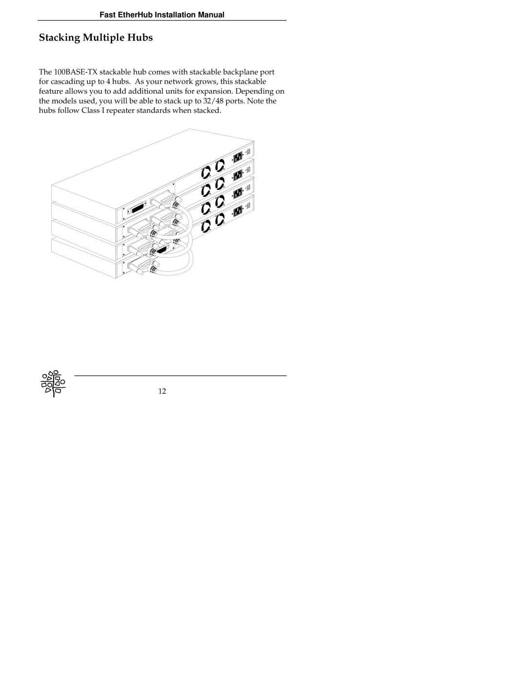 Accton Technology EH3008C, EH3012C, 8se, 12se manual Stacking Multiple Hubs 