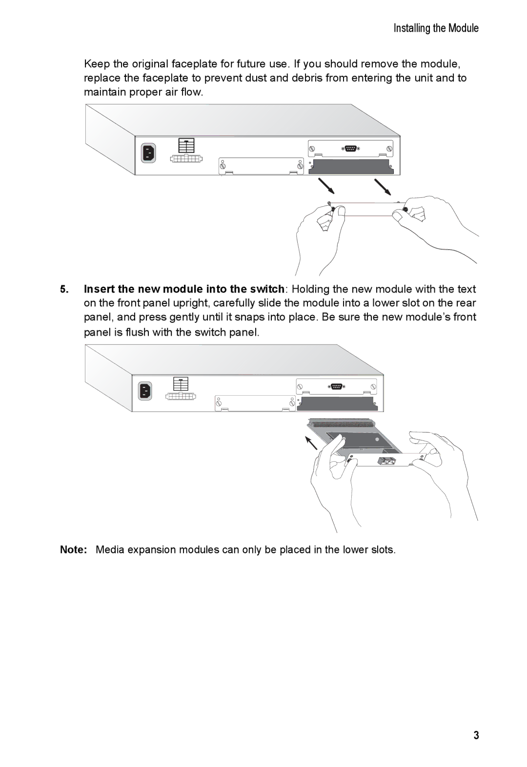 Accton Technology 1000BASE-LX, EM4582-LX-SC manual Installing the Module 