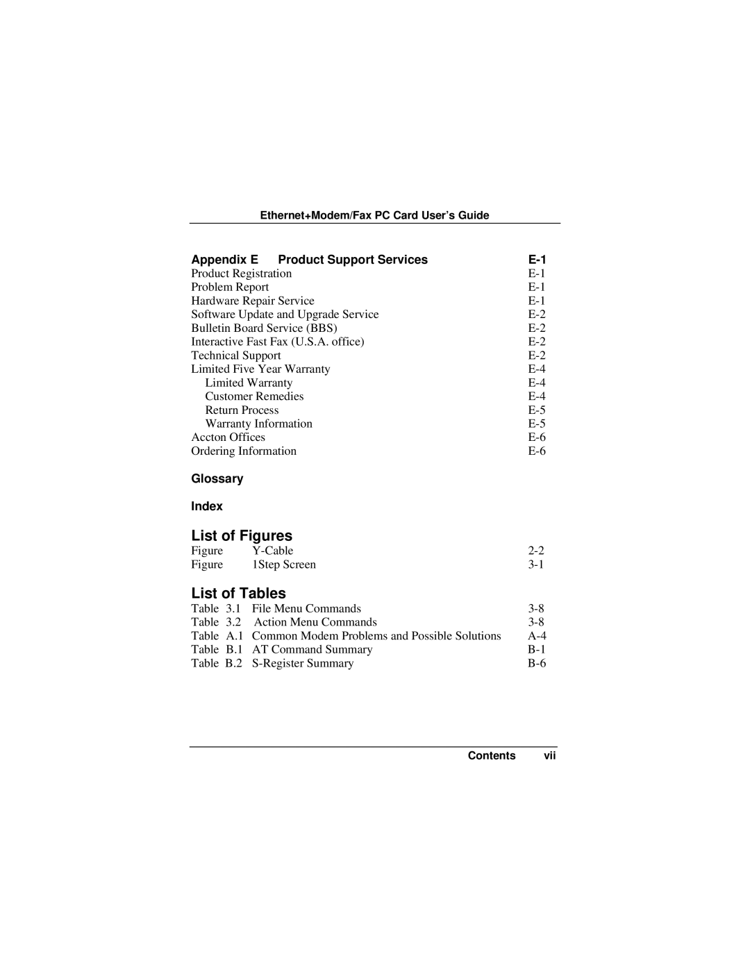 Accton Technology EN2218 manual List of Figures, List of Tables 