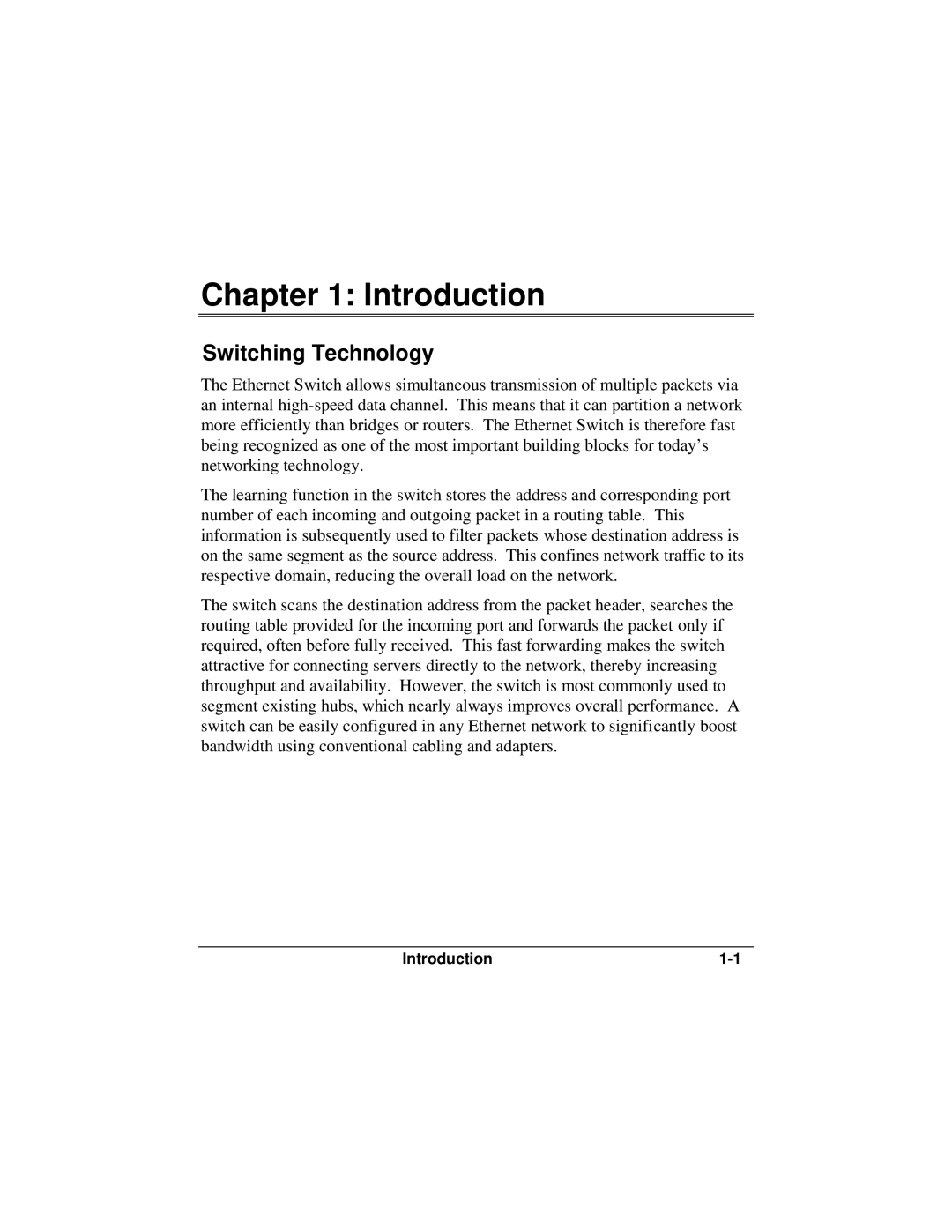 Accton Technology ES3002-TF manual Introduction, Switching Technology 