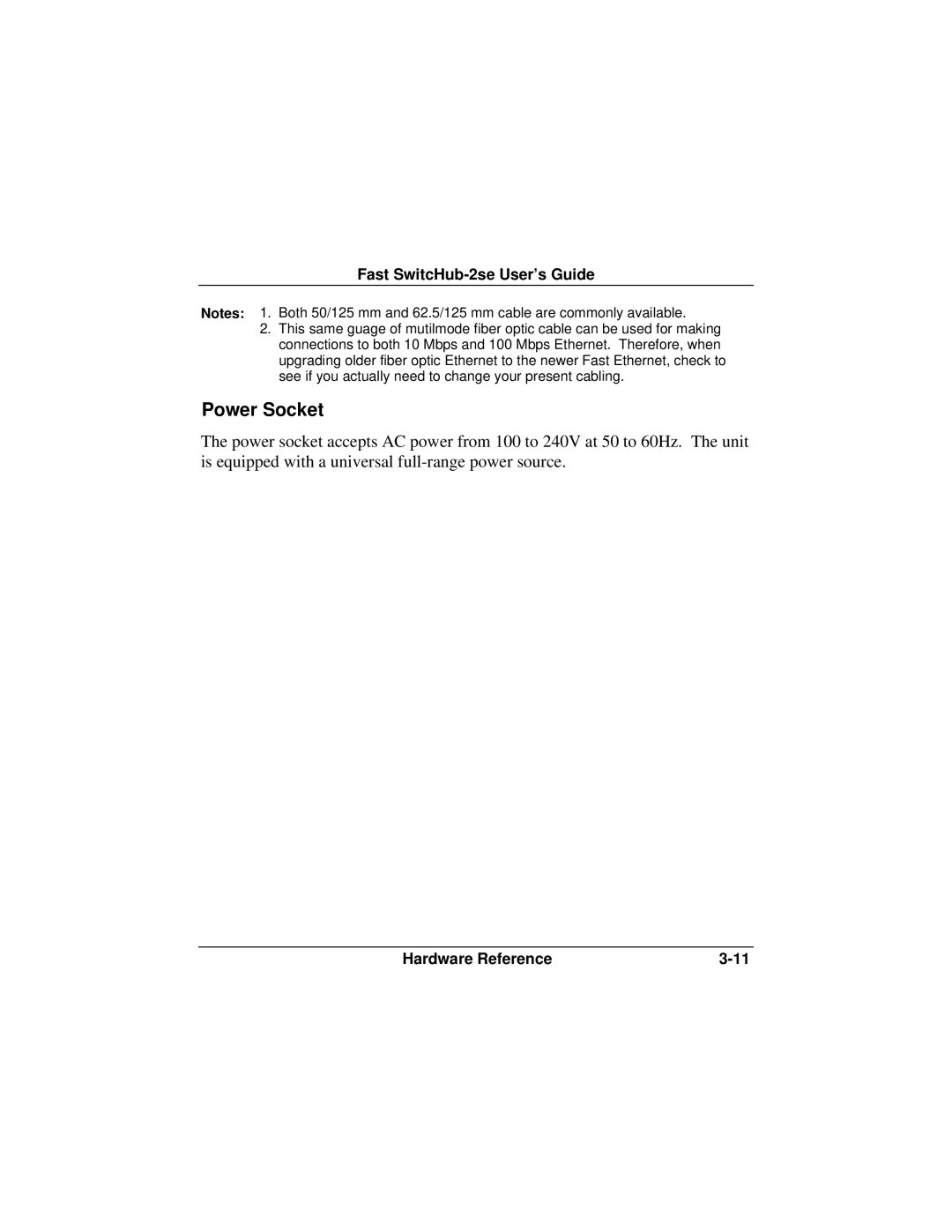 Accton Technology ES3002-TF manual Power Socket 