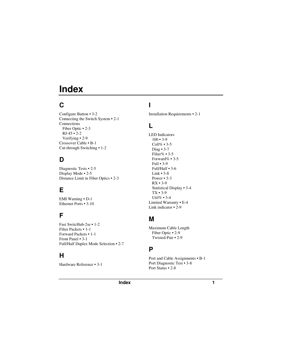 Accton Technology ES3002-TF manual Index 