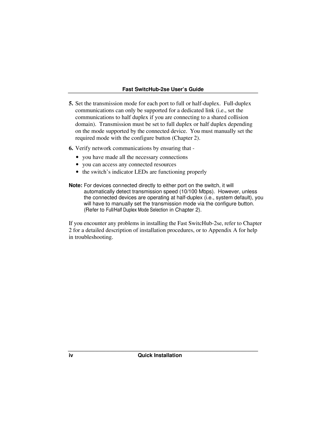 Accton Technology ES3002-TF manual Fast SwitcHub-2se User’s Guide 