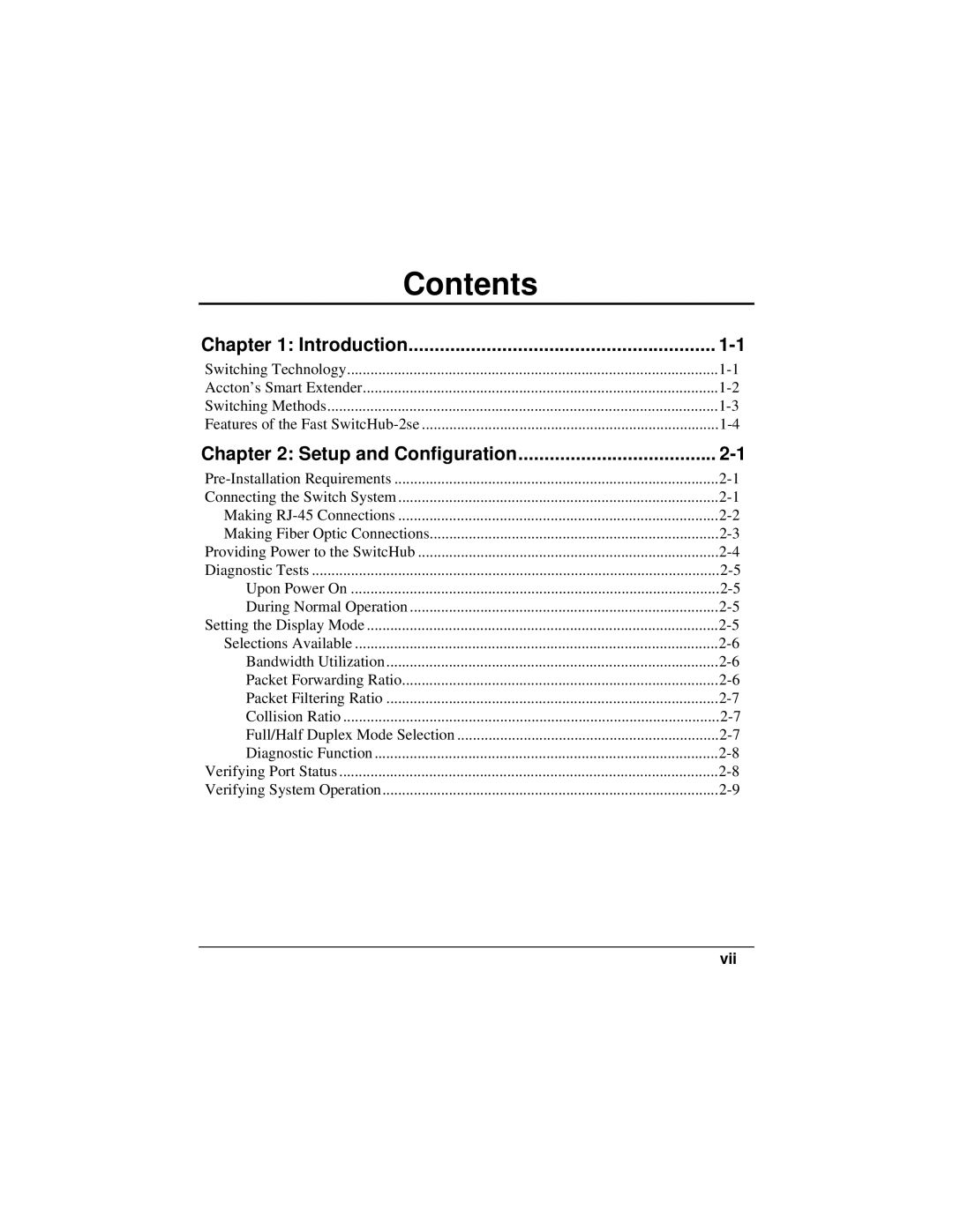 Accton Technology ES3002-TF manual Contents 