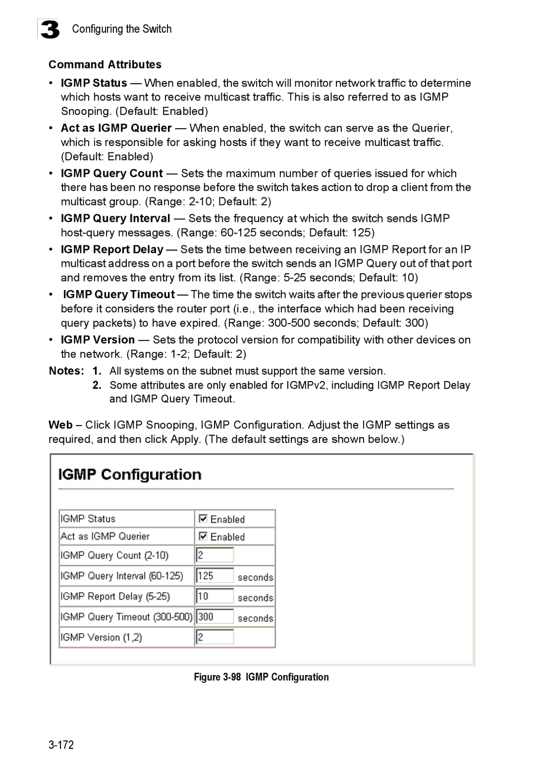 Accton Technology ES3526XA, ES3552XA manual Igmp Configuration 