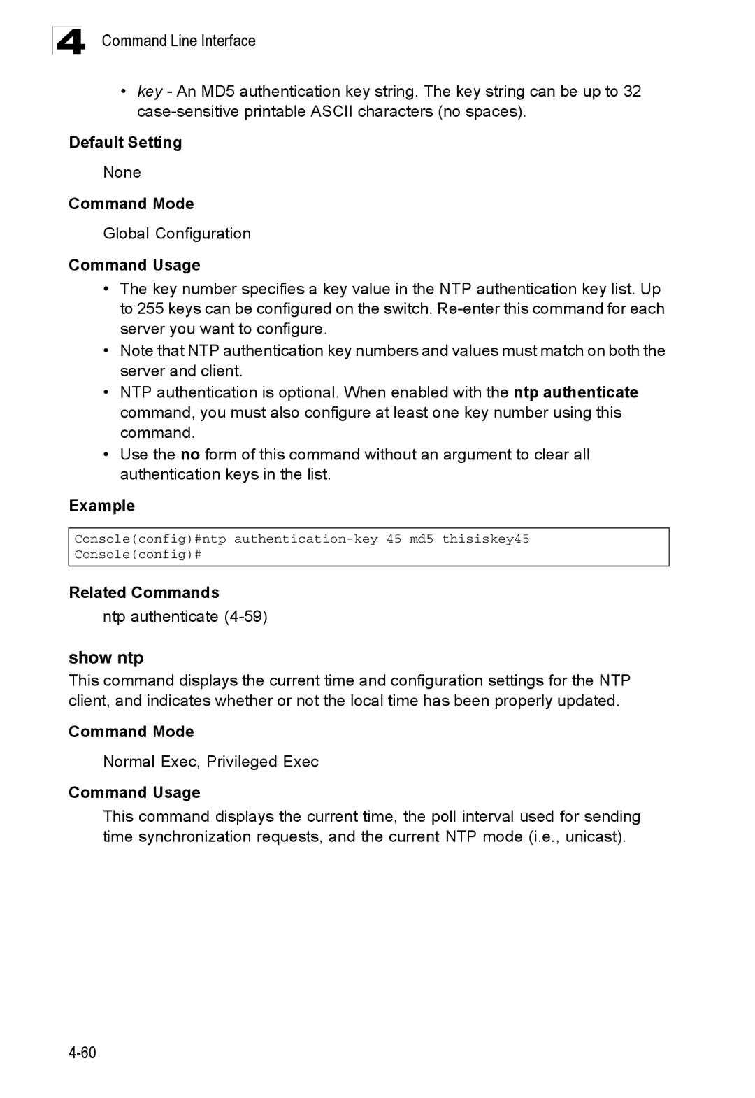 Accton Technology ES3526XA, ES3552XA manual Show ntp, None 