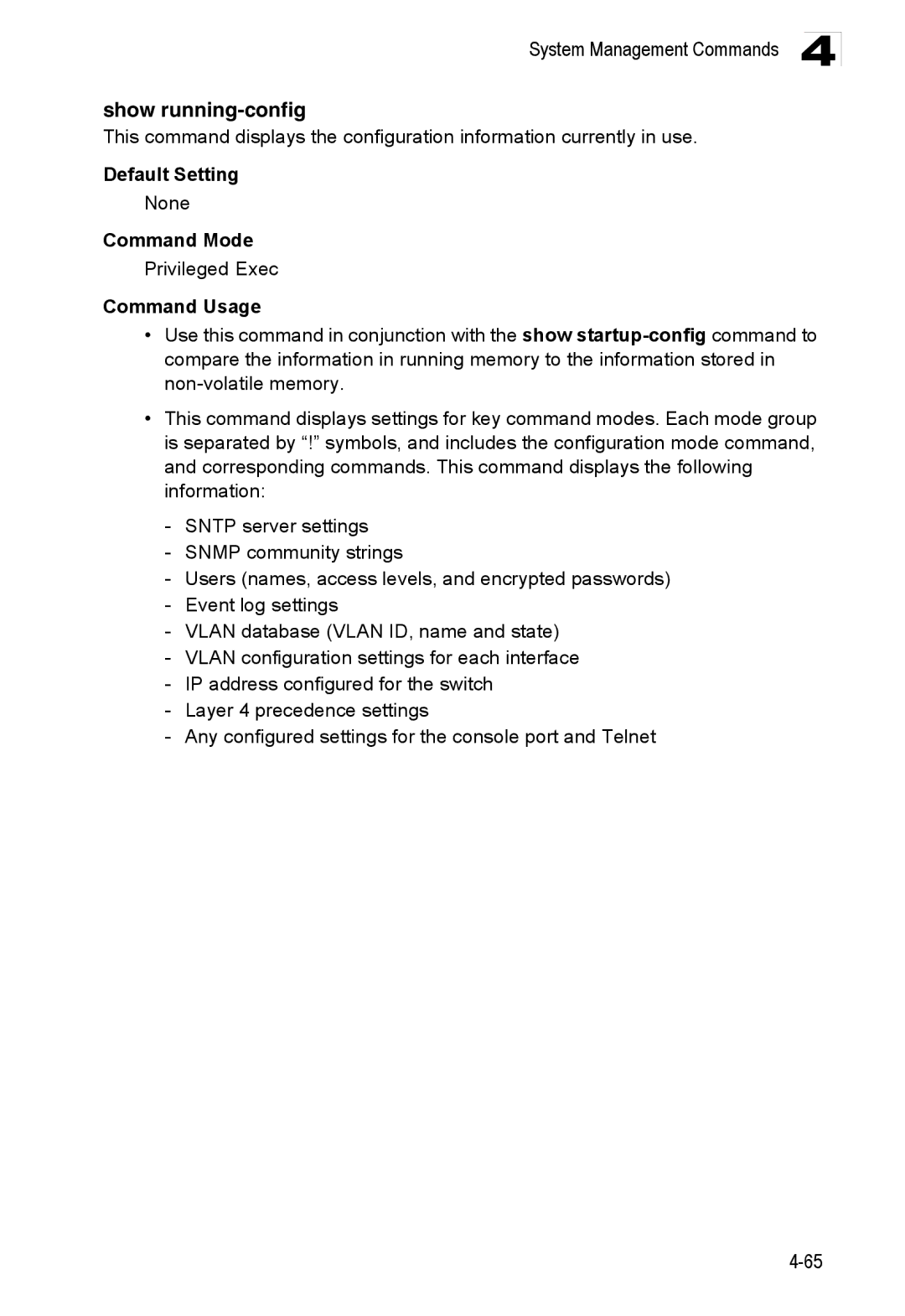 Accton Technology ES3552XA, ES3526XA manual Show running-config 