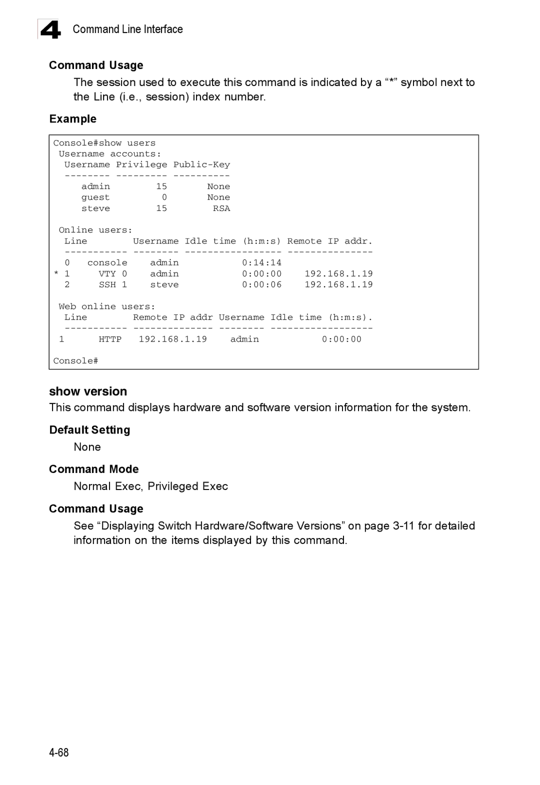 Accton Technology ES3526XA, ES3552XA manual Show version 