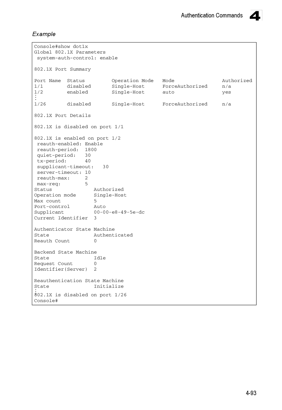 Accton Technology ES3552XA, ES3526XA manual Example 