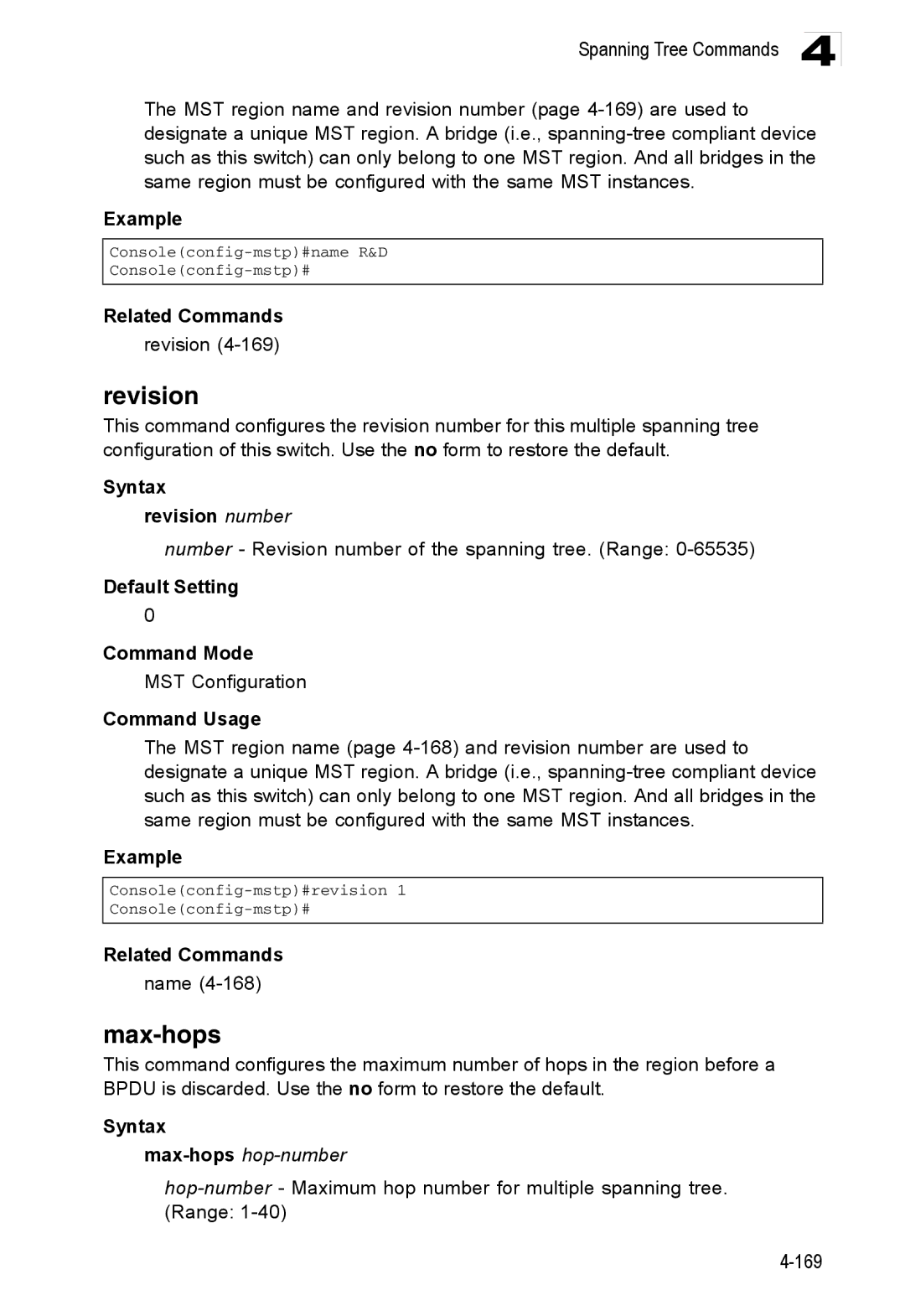 Accton Technology ES3552XA, ES3526XA manual Syntax Revision number, Max-hopshop-number 