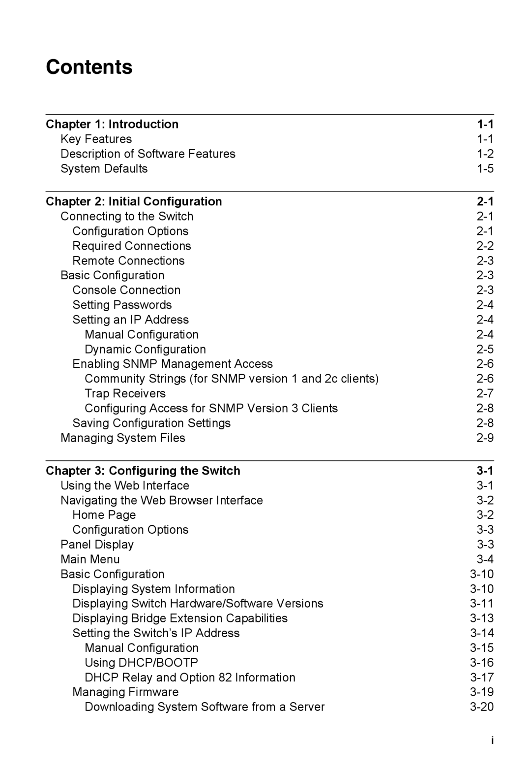 Accton Technology ES3552XA, ES3526XA manual Contents 