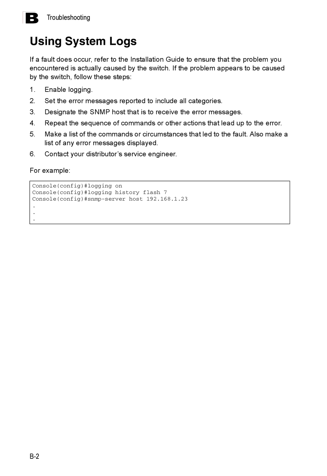 Accton Technology ES3526XA, ES3552XA manual Using System Logs 