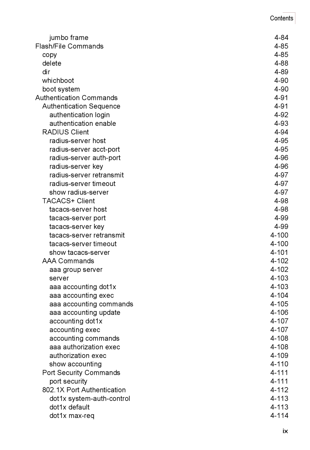 Accton Technology ES3528M-SFP manual Contents 