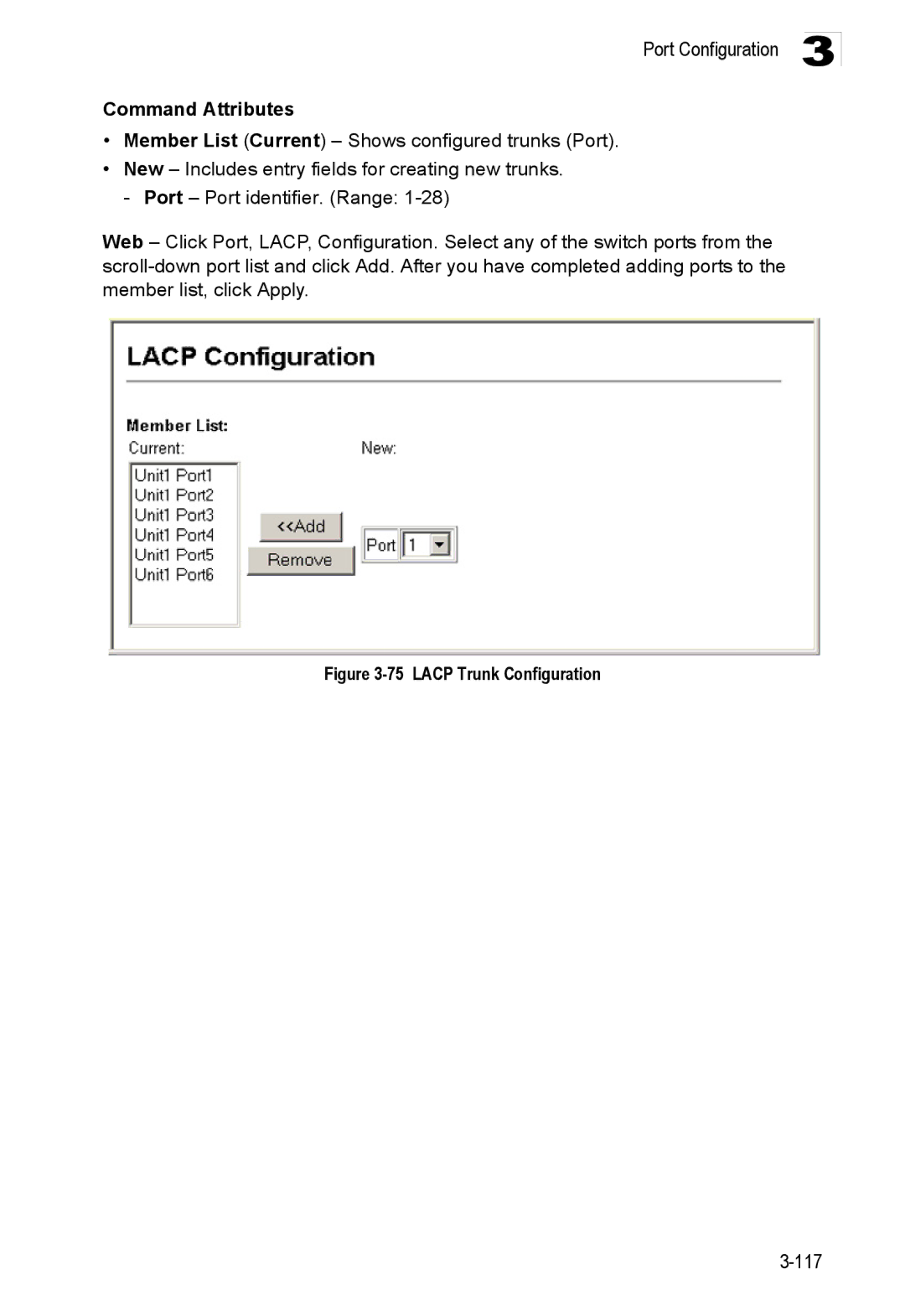 Accton Technology ES3528M-SFP manual Lacp Trunk Configuration 