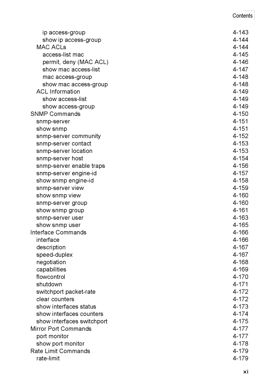 Accton Technology ES3528M-SFP manual Contents 