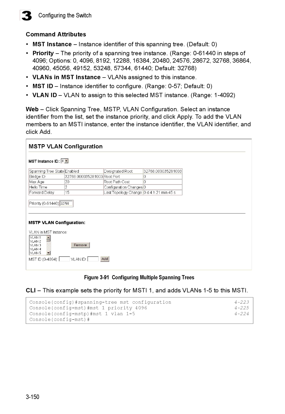 Accton Technology ES3528M-SFP manual 223, 225, 224 