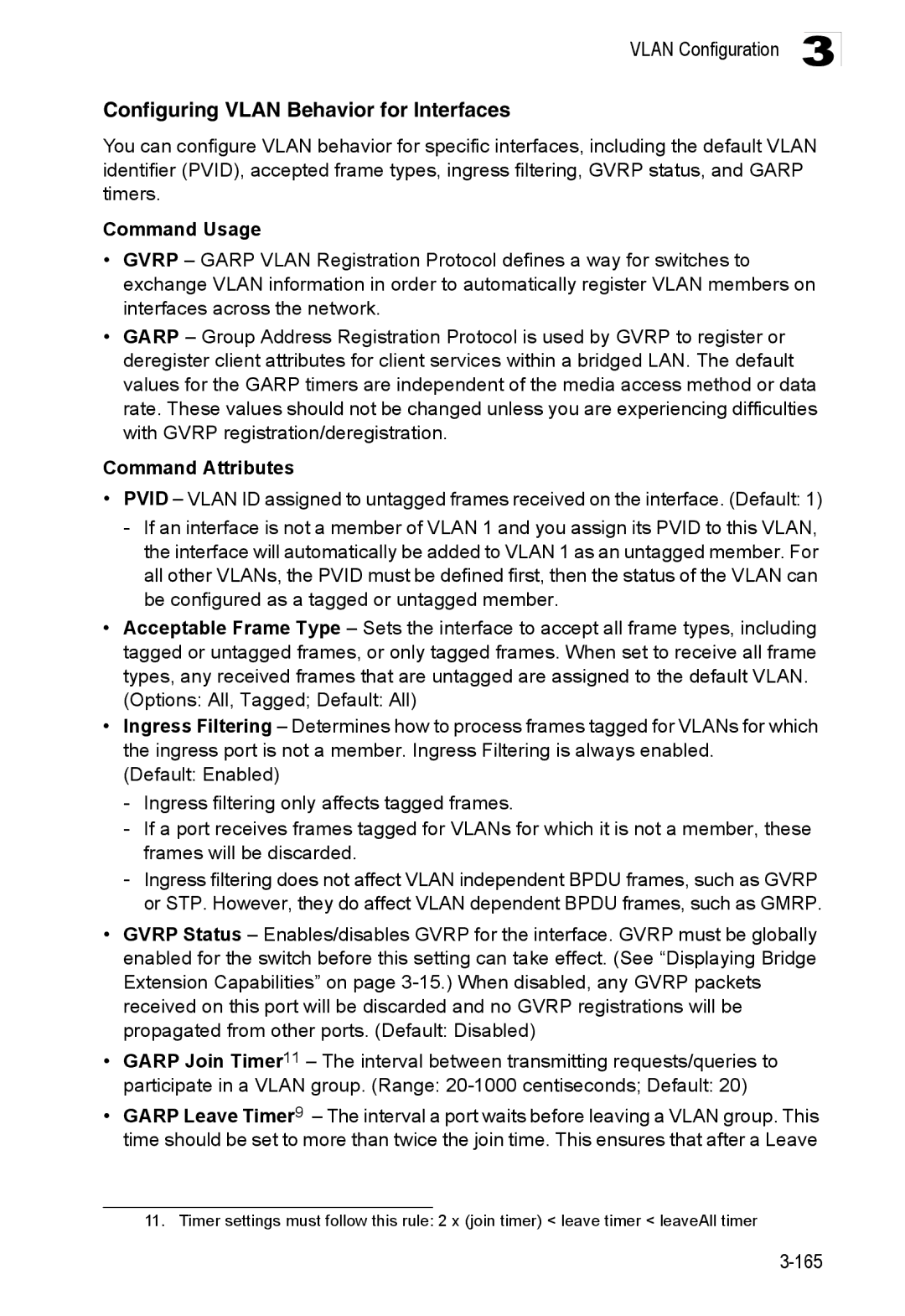 Accton Technology ES3528M-SFP manual Configuring Vlan Behavior for Interfaces, Command Usage 