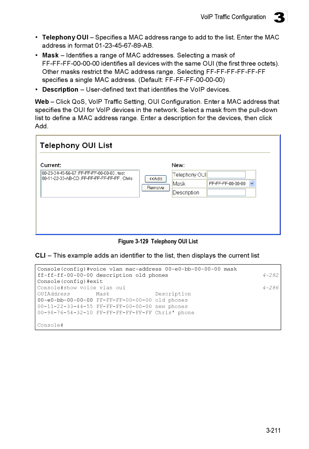 Accton Technology ES3528M-SFP manual Telephony OUI List 