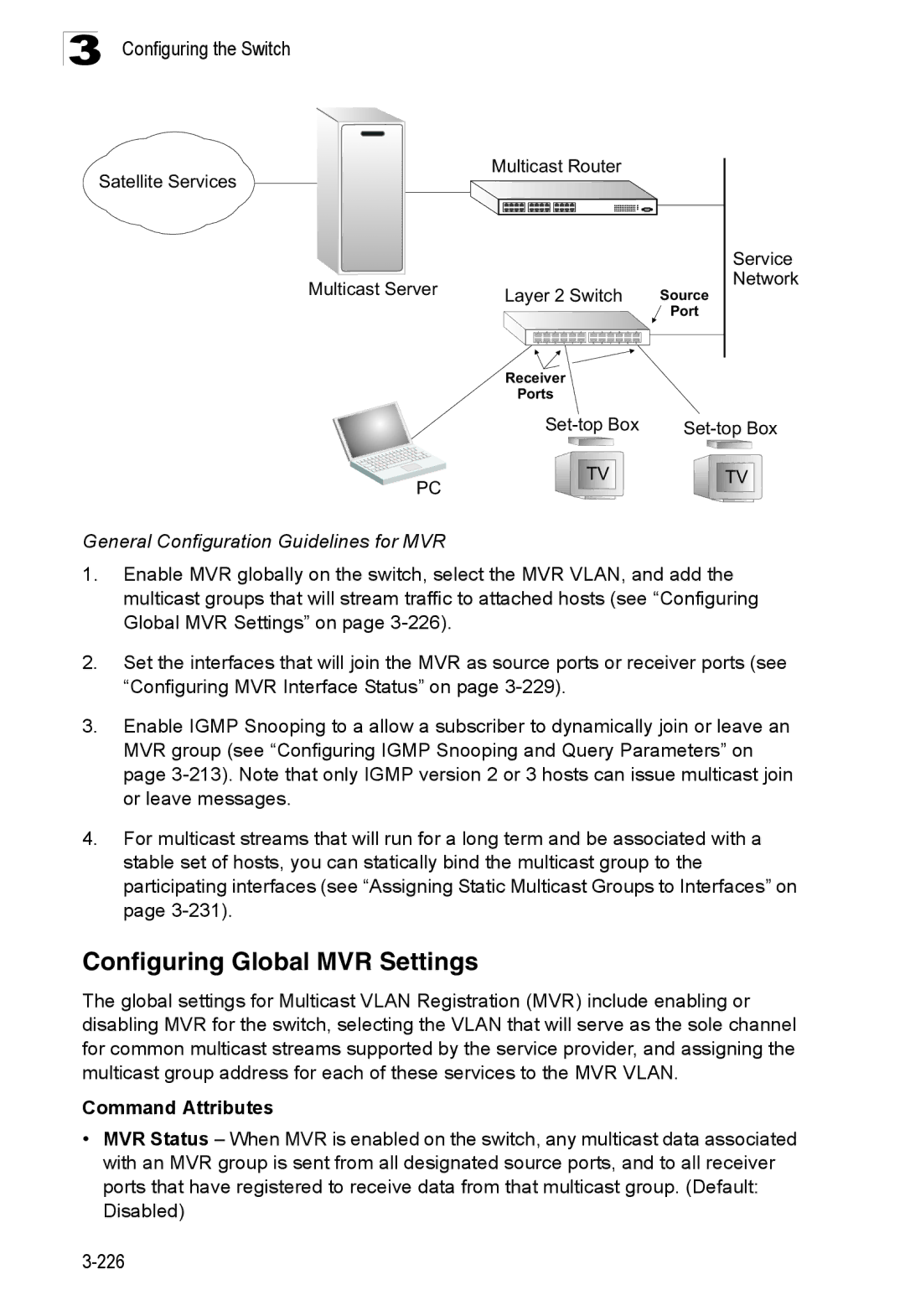 Accton Technology ES3528M-SFP manual Configuring Global MVR Settings, General Configuration Guidelines for MVR 