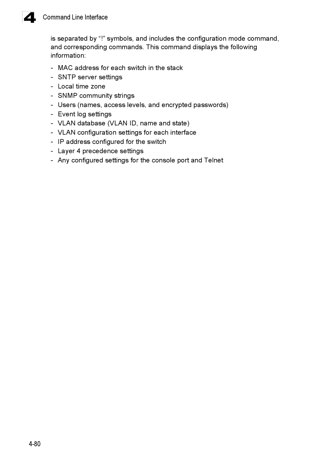 Accton Technology ES3528M-SFP manual Command Line Interface 