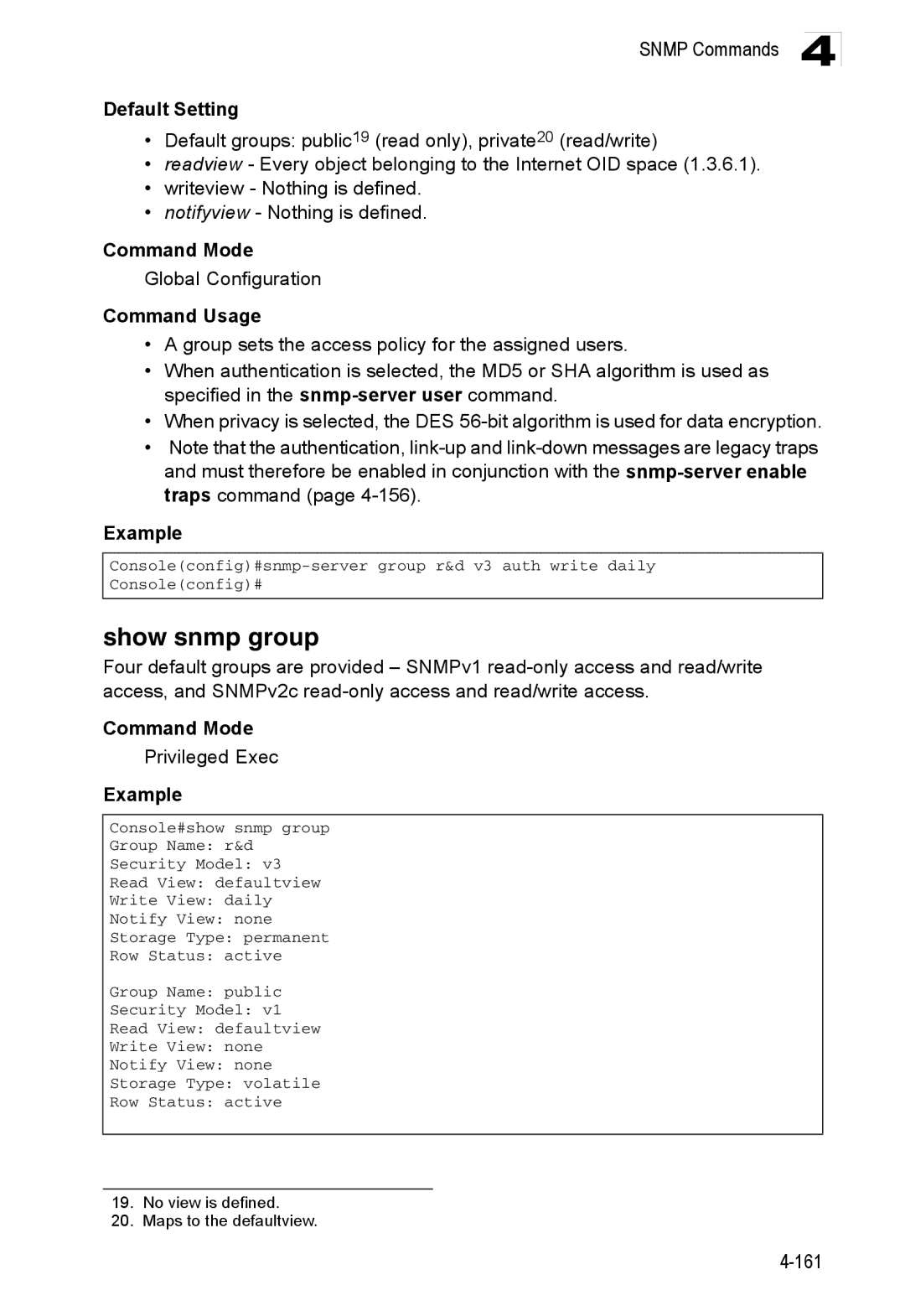 Accton Technology ES3528M-SFP manual Show snmp group 