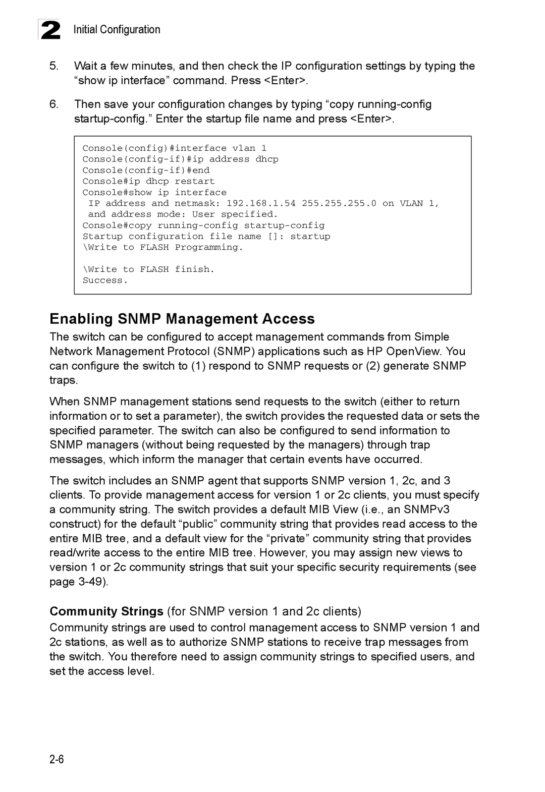 Accton Technology ES3528M-SFP manual Enabling Snmp Management Access 