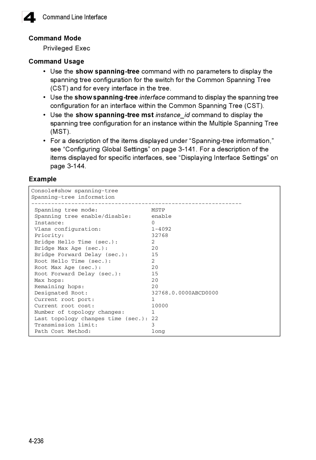 Accton Technology ES3528M-SFP manual Mstp 