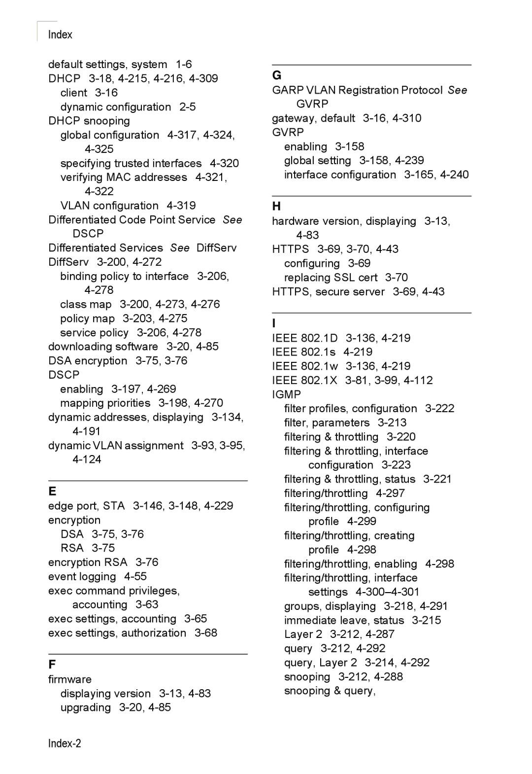 Accton Technology ES3528M-SFP manual Index 