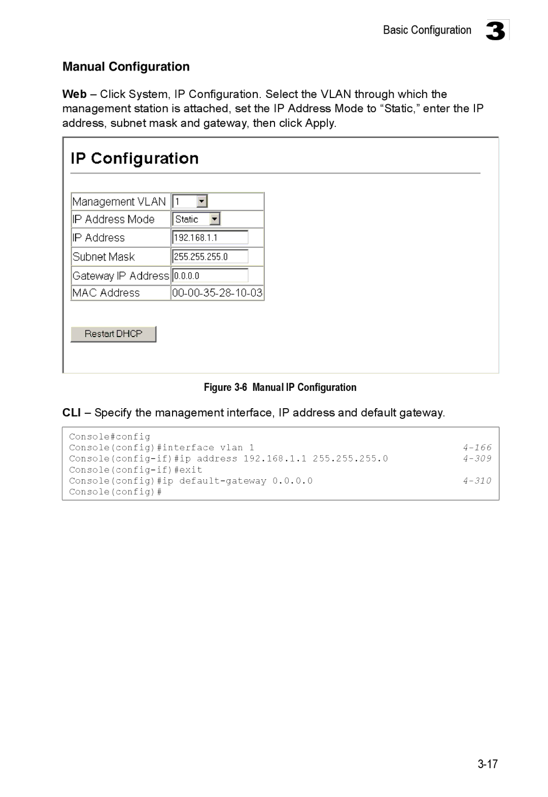 Accton Technology ES3528M-SFP manual 166, 309, 310 