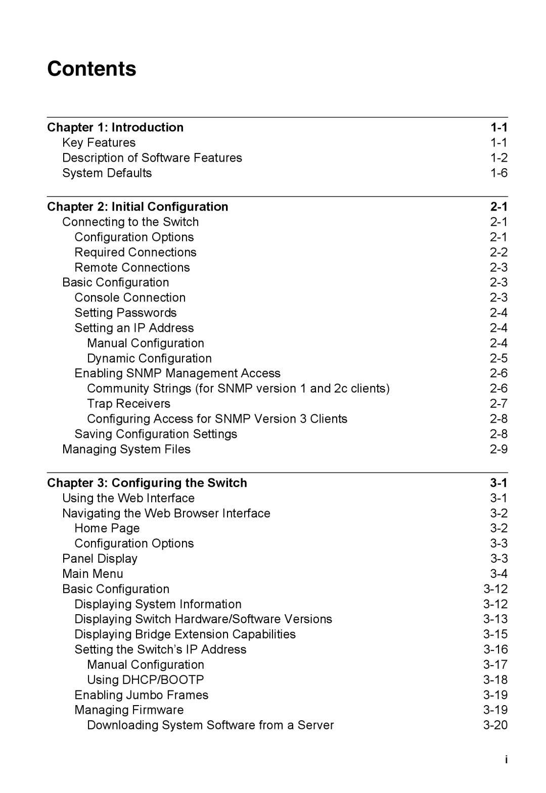 Accton Technology ES3528M-SFP manual Contents 