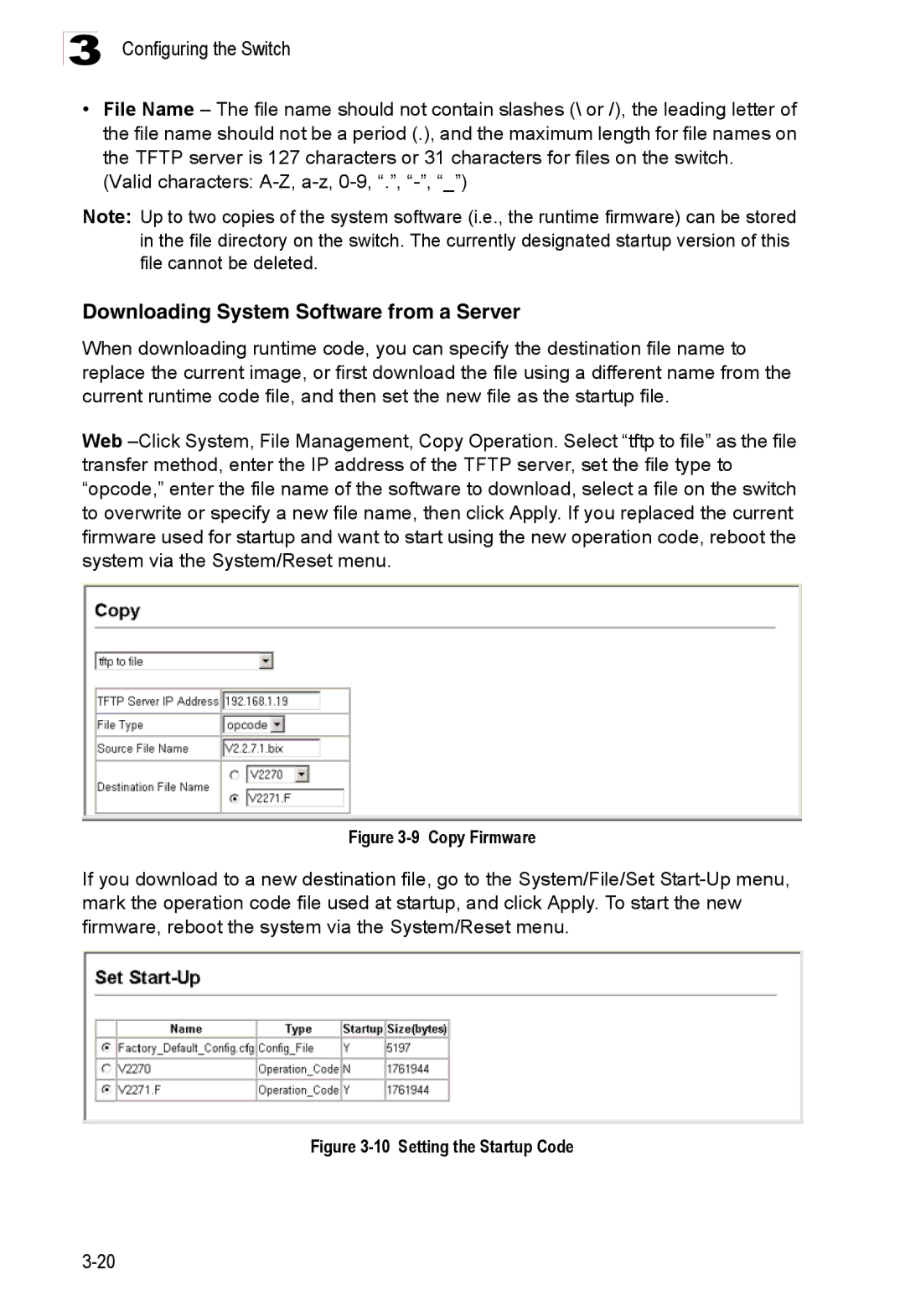 Accton Technology ES3528M-SFP manual Downloading System Software from a Server, Copy Firmware 