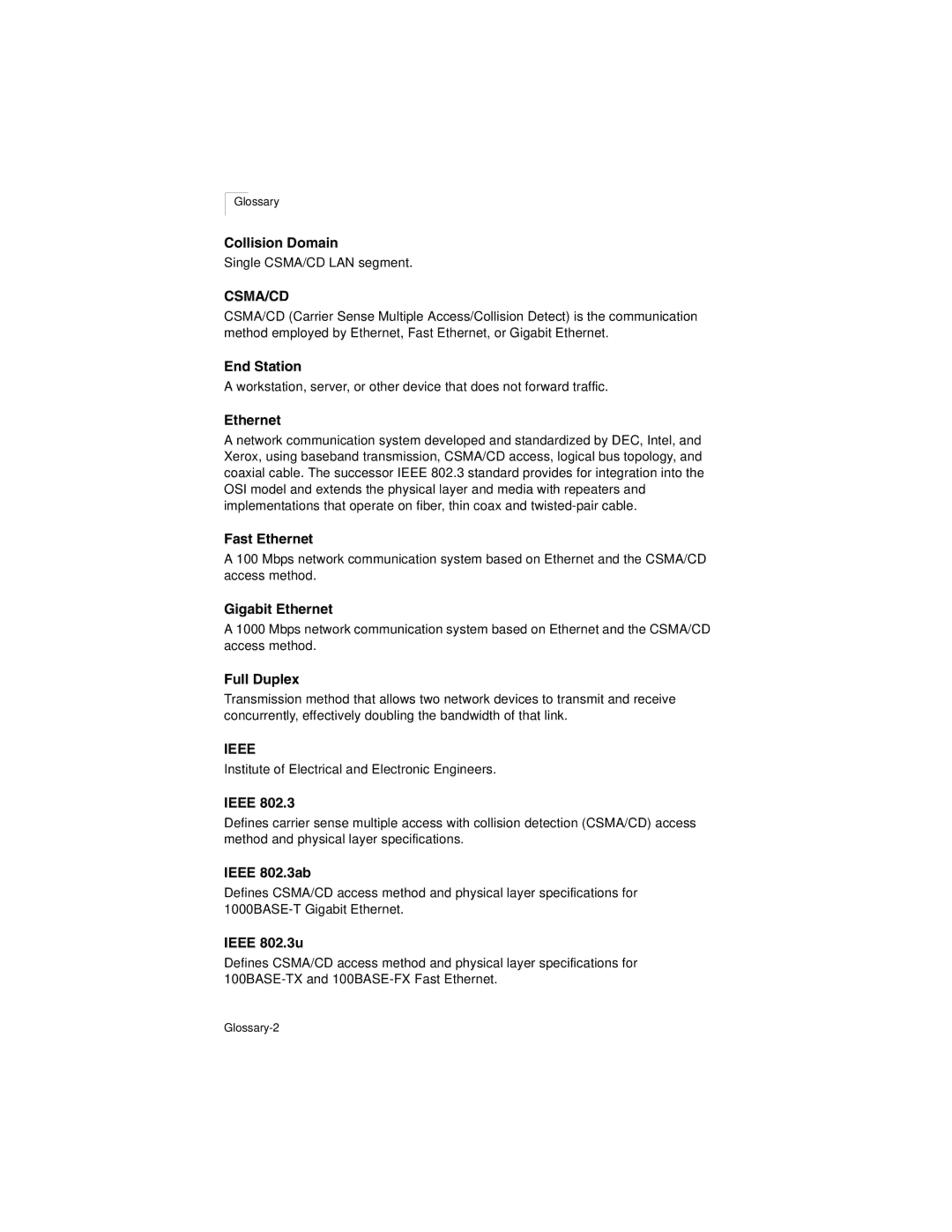 Accton Technology ES3628EA manual Glossary-2 