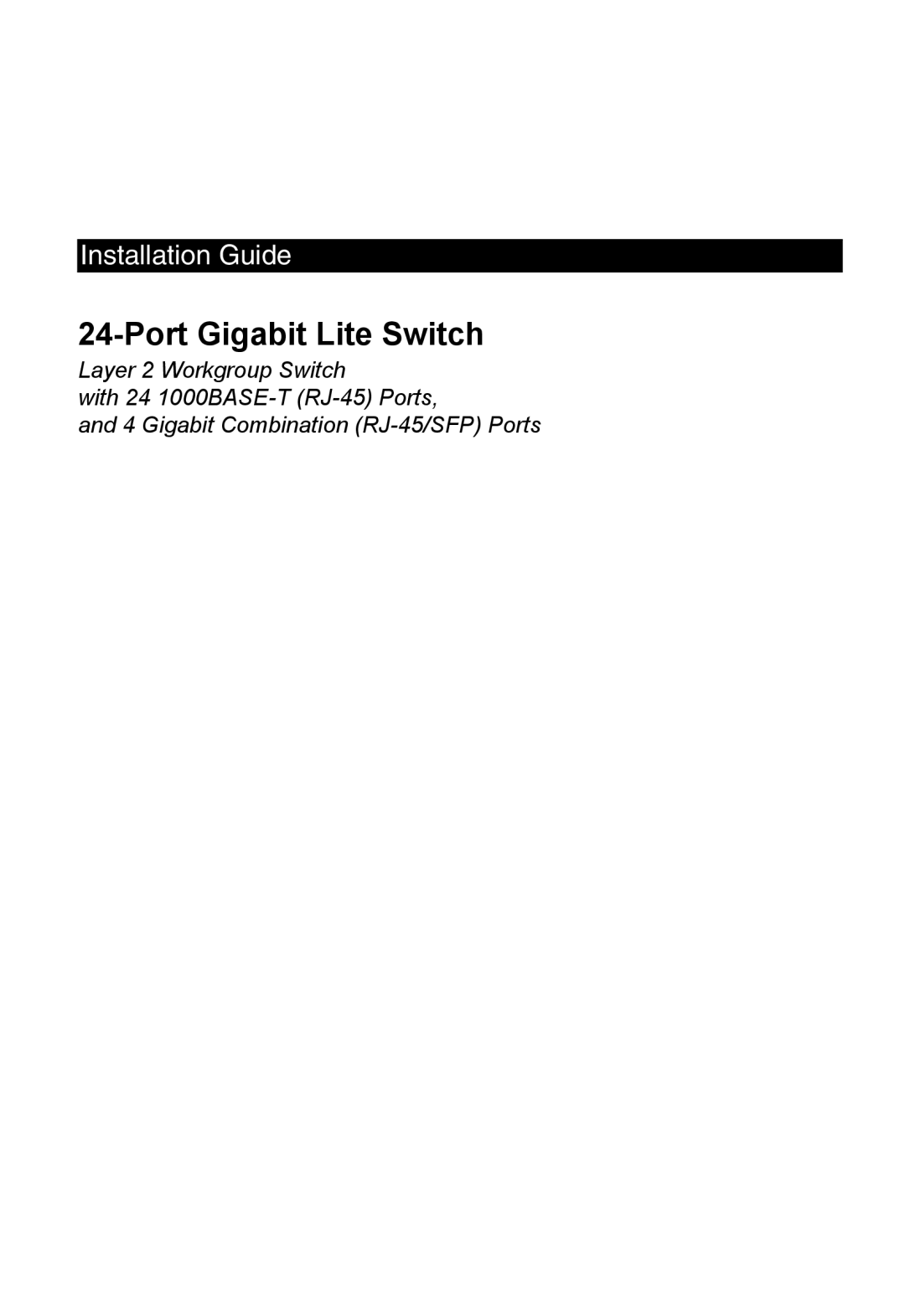 Accton Technology ES4324 manual Port Gigabit Lite Switch 