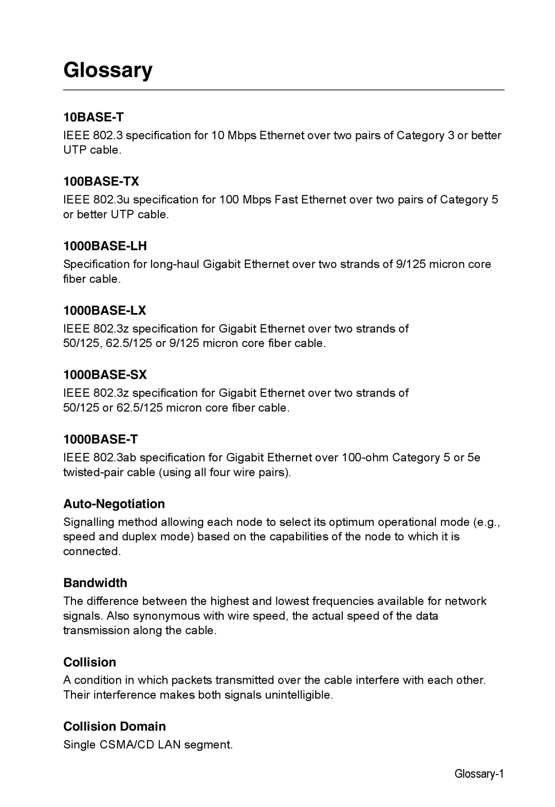 Accton Technology ES4324 manual Glossary 