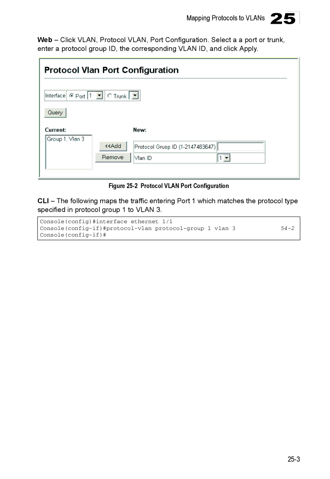 Accton Technology ES4548D, ES4524D, 24/48-Port manual Protocol Vlan Port Configuration, 54-2 