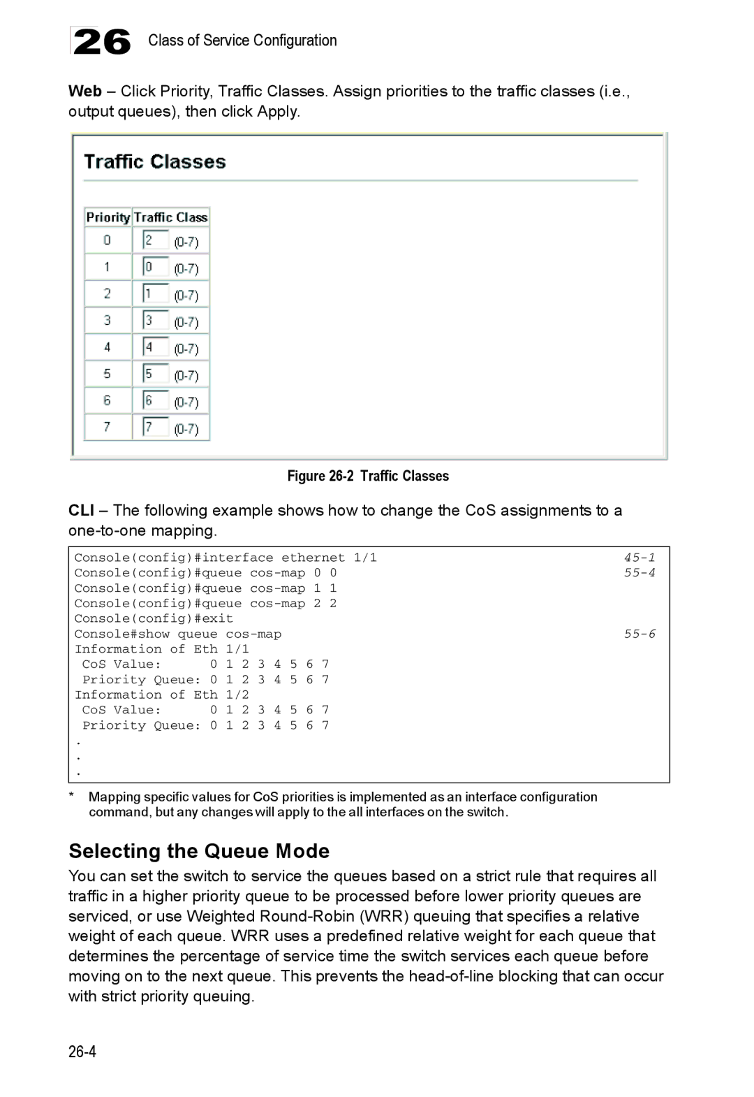 Accton Technology 24/48-Port, ES4548D, ES4524D manual Selecting the Queue Mode, 55-4, 55-6 