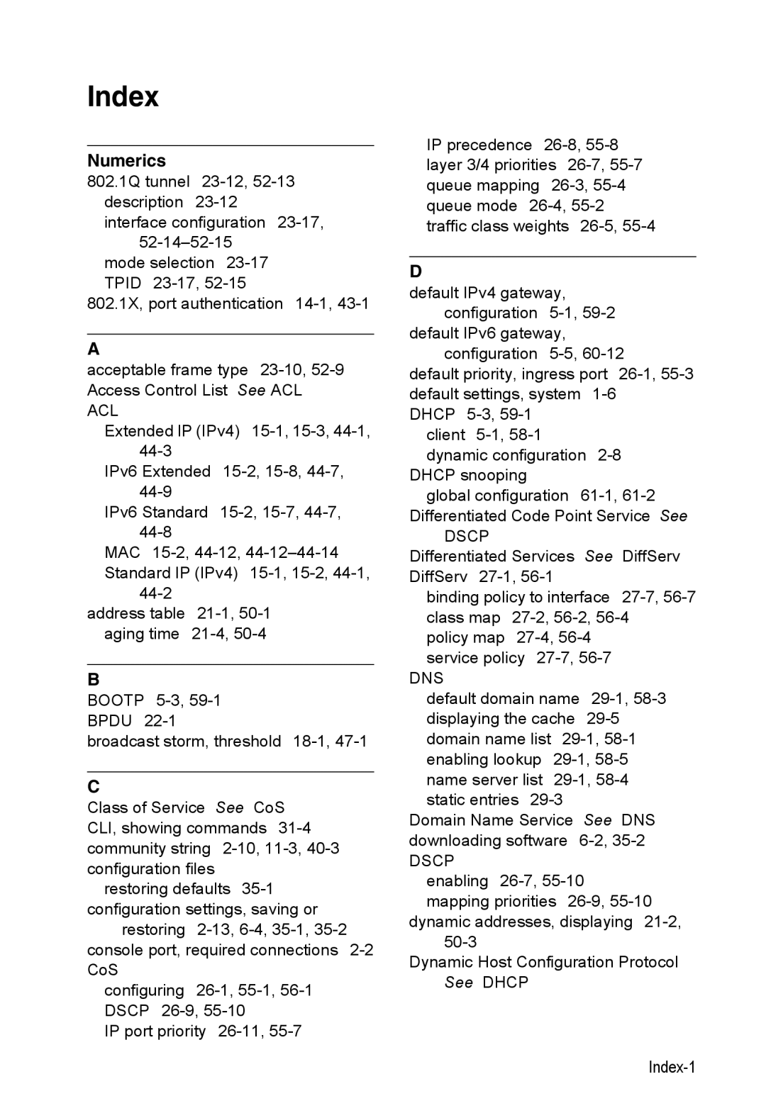 Accton Technology ES4524D, ES4548D, 24/48-Port manual Index, Numerics 