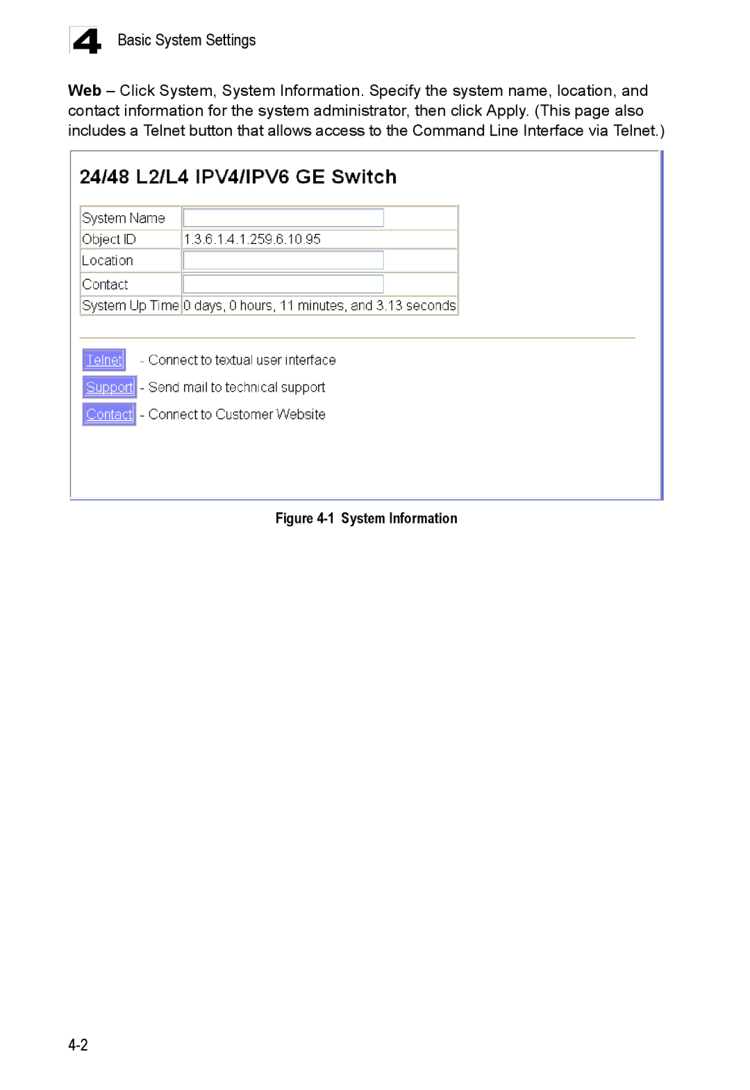 Accton Technology 24/48-Port, ES4548D, ES4524D manual System Information 