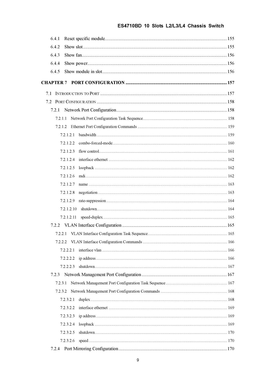 Accton Technology ES4710BD manual Port Configuration 