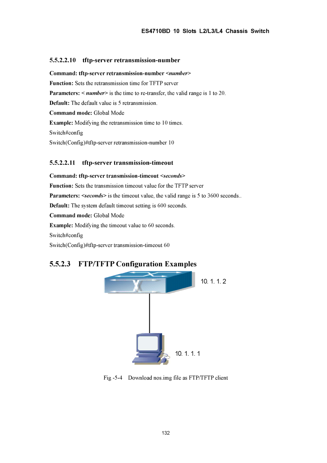 Accton Technology ES4710BD manual 2.3 FTP/TFTP Configuration Examples, Tftp-server retransmission-number 