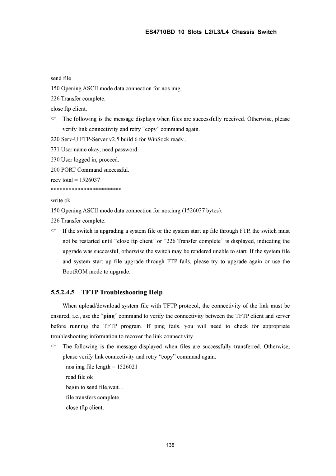 Accton Technology ES4710BD manual Tftp Troubleshooting Help 