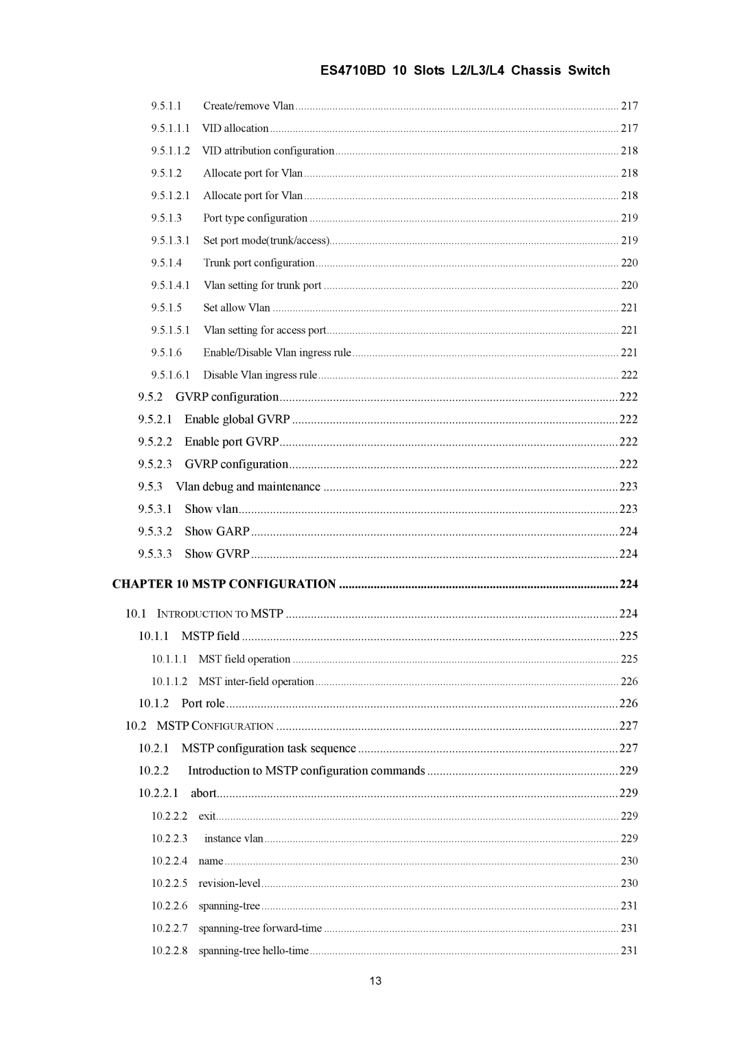 Accton Technology ES4710BD manual Mstp Configuration 