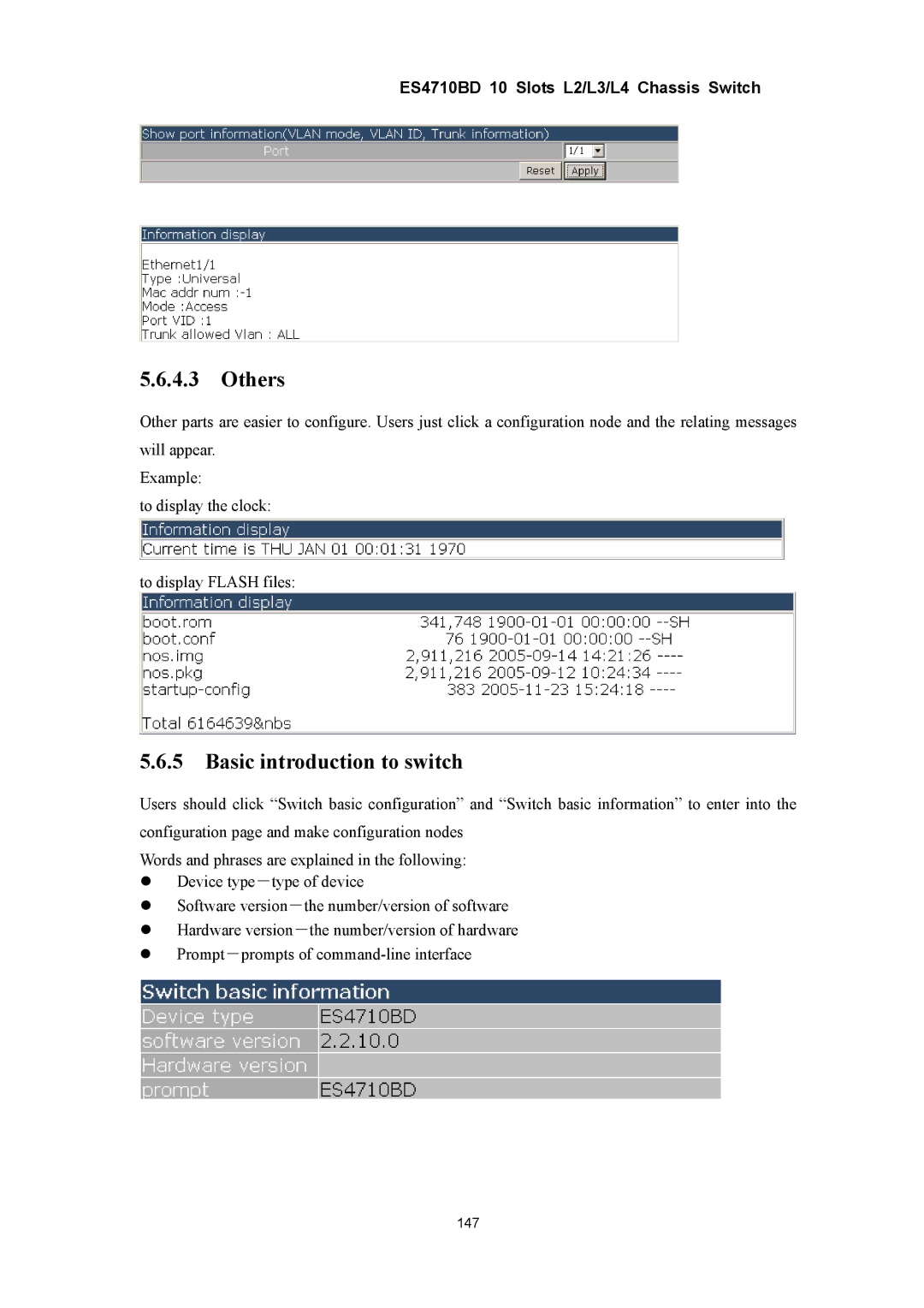 Accton Technology ES4710BD manual Others, Basic introduction to switch 