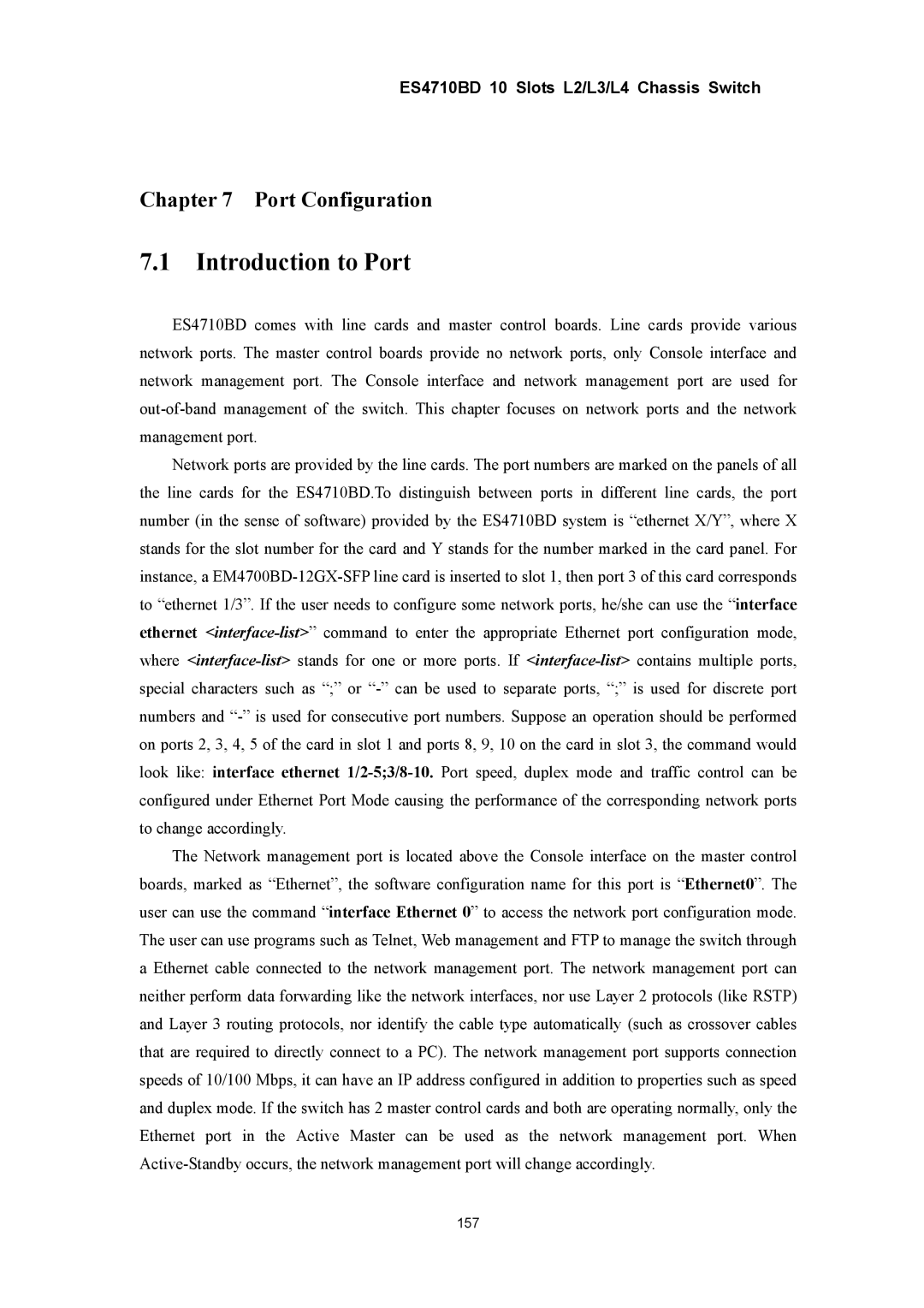 Accton Technology ES4710BD manual Introduction to Port, Port Configuration 