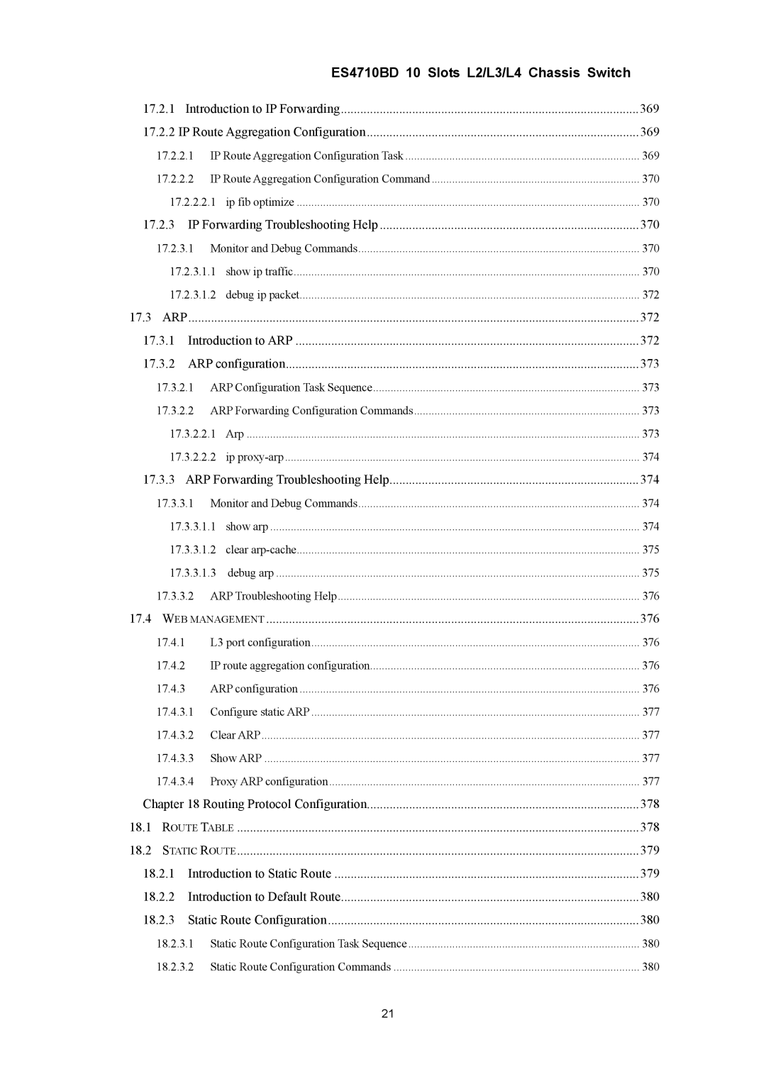 Accton Technology ES4710BD manual Route Table 