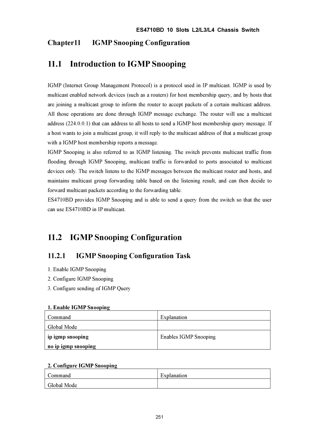 Accton Technology ES4710BD manual Introduction to Igmp Snooping, Igmp Snooping Configuration Task 