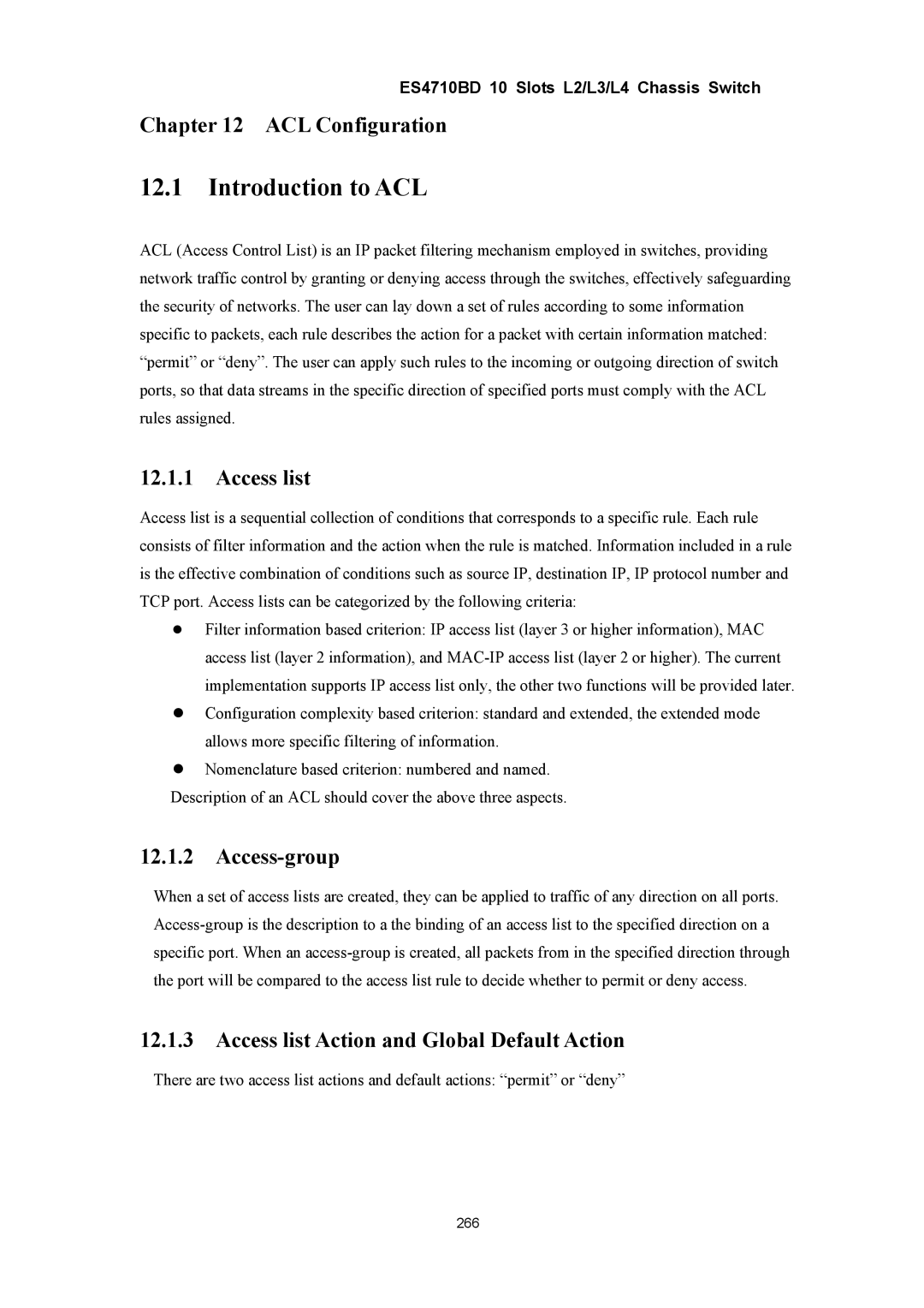 Accton Technology ES4710BD manual Introduction to ACL, ACL Configuration, Access list, Access-group 