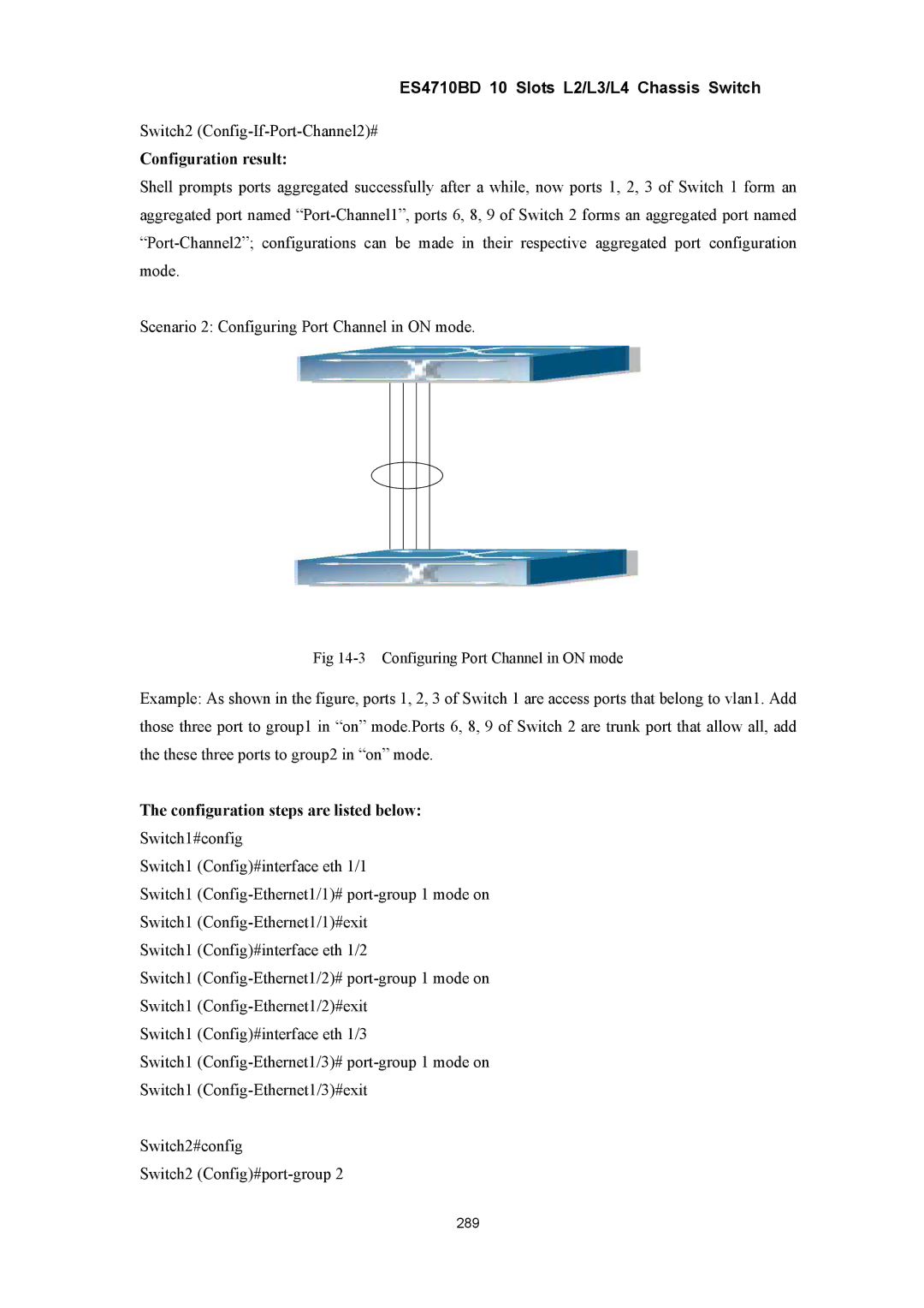 Accton Technology ES4710BD manual Switch2 Config-If-Port-Channel2# 